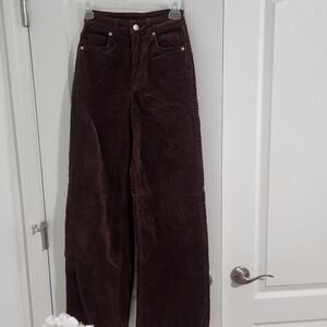 H&M Brown Wide Leg Flare Jeans